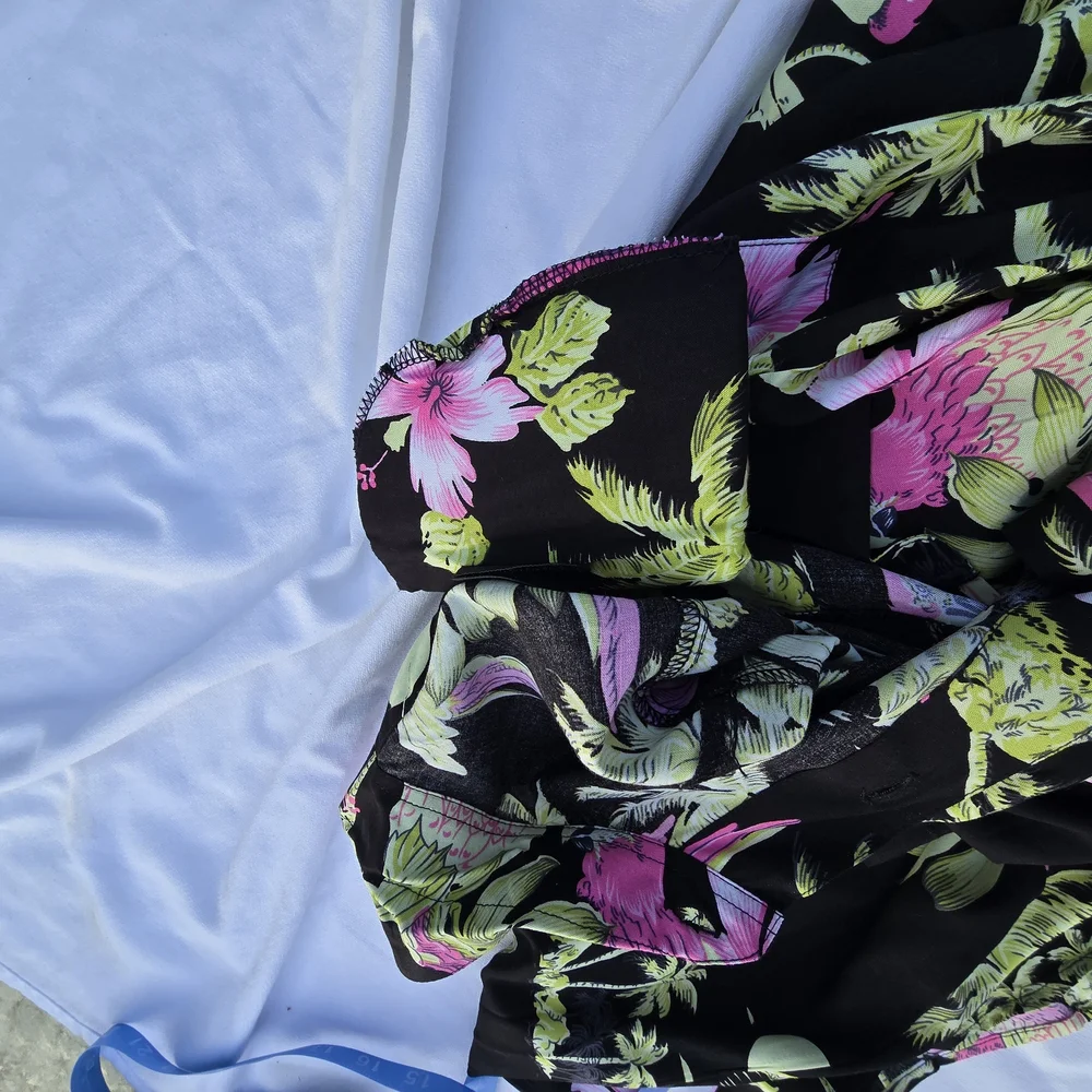 Pink‎ and Green Dress Shirt with Tropical Floral Pattern